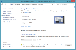 Windows 8.1 Display Scaling